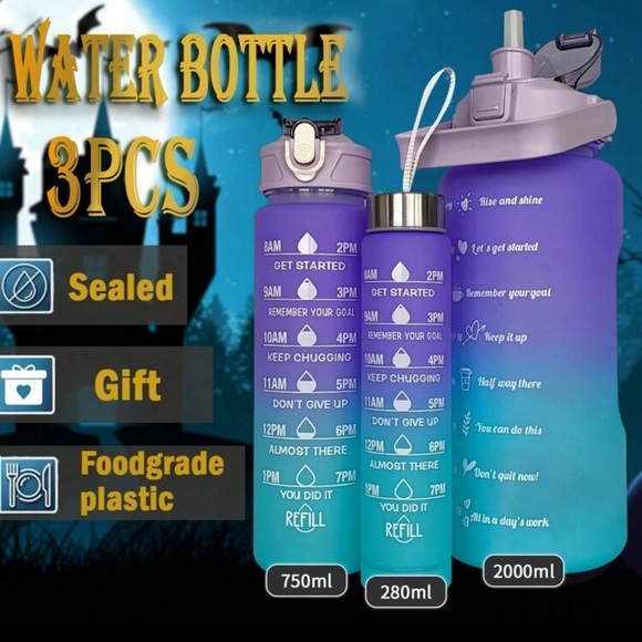 Set of 3 matching Water Bottles *NEW* - Picture 2 of 11